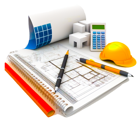 vecteezy_a-model-house-on-blueprints-with-equipment-architect3d_22984736 1