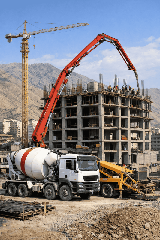 بتن آماده و پمپ بتن در وردآورد